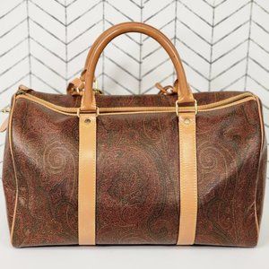 Etro Bordeaux Paisley Boston Bag